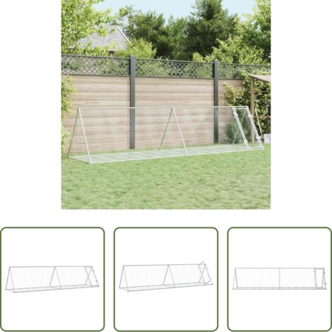Recinto per conigli -  Conigliera Argento 400x105x91 cm in Acciaio Zincato