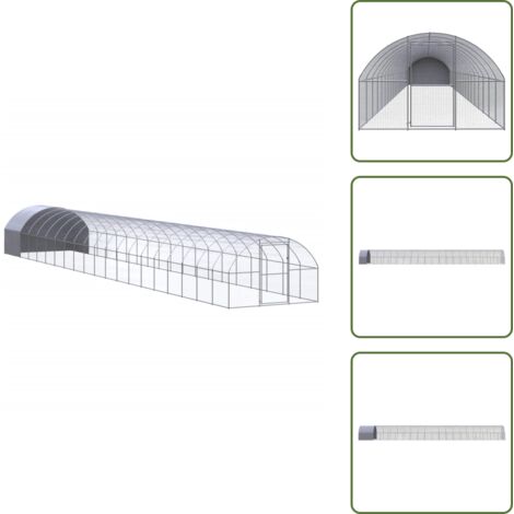 Recinto per galline - vidaXL Gabbia per Polli da Esterno 3x20x2 m in Acciaio Zincato - Recinto per anatre