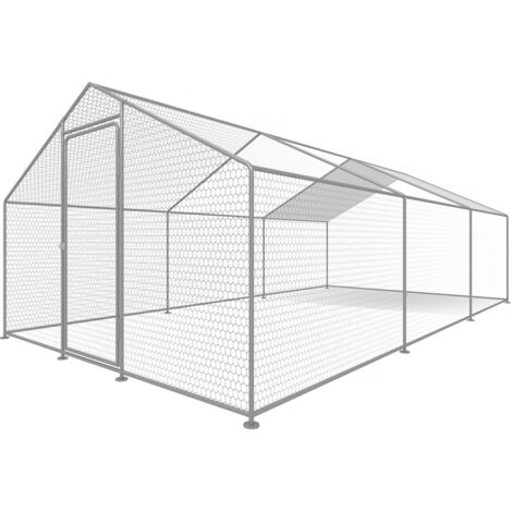 Recinto per polli 18 m² Rete metallica 6 x 3 x 2 M in acciaio zincato