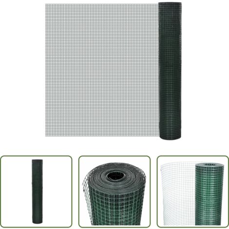 Recinto per polli -  Recinto Pollaio in Rete Zincato Rivestimento PVC 10x1 m Verde