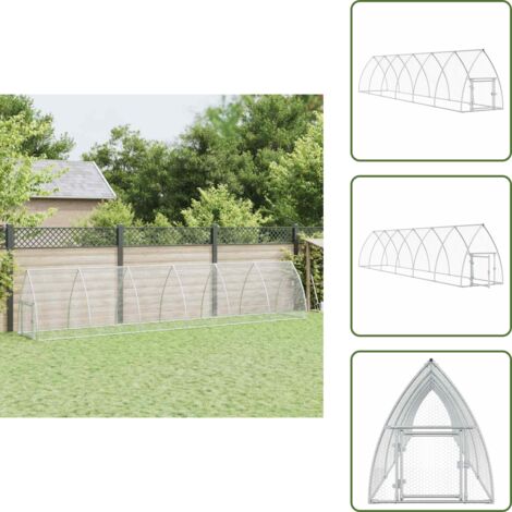 Recinto per uccelli - vidaXL Gabbia per Polli Argento 600x105x120 cm in Acciaio Zincato - Gabbia per galline