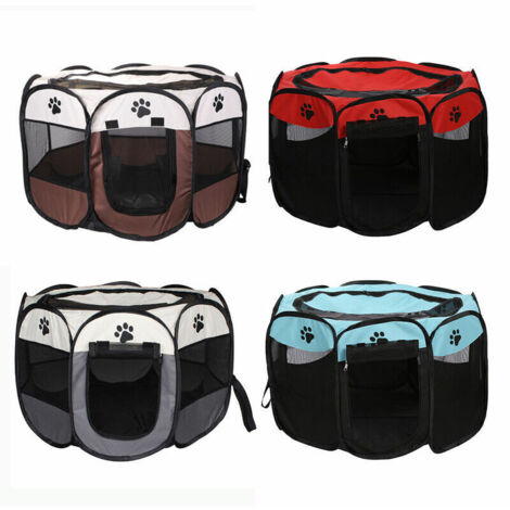 Recinto pieghevole per animali domestici e recinto per cani e box-blu(colore)-S