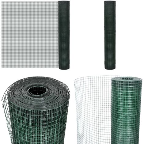 Recinto Pollaio in Rete Zincato Rivestimento PVC 10x1 m Verde - Recinto per polli - Gabbia per polli