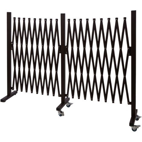 Recinto traliccio a fisarmonica estensibile con ruote HHG-978 alluminio marrone altezza 103cm, larghezza 60-530cm
