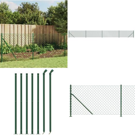 Recinzione a Rete con Flangia Verde 0,8x10 m - Recinzione metallica - Recinzione con flangia