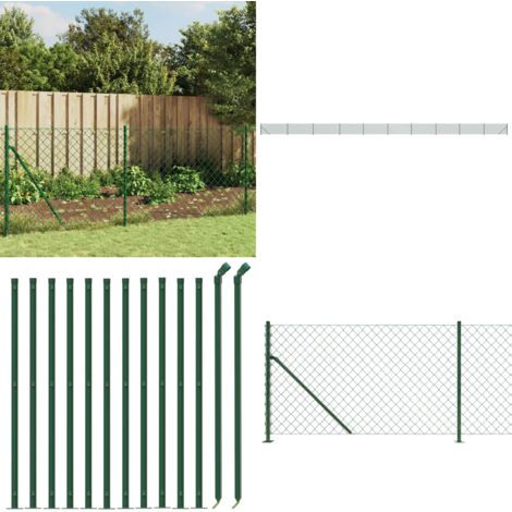 Recinzione a Rete con Flangia Verde 1x25 m - Recinzione metallica - Recinzione verde