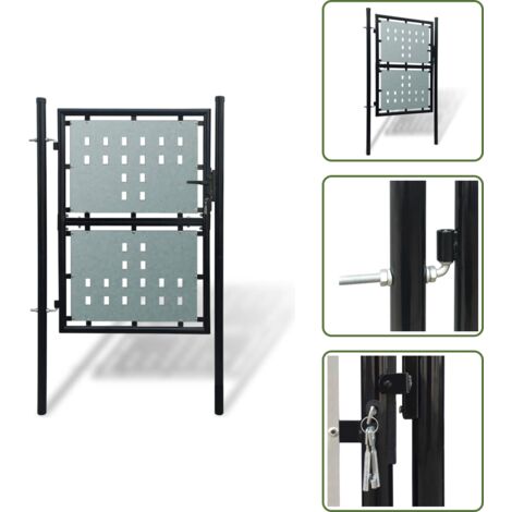 Recinzione a una porta - vidaXL Cancello per Recinzione a una Porta Nero 100x150 cm - Cancello per giardino