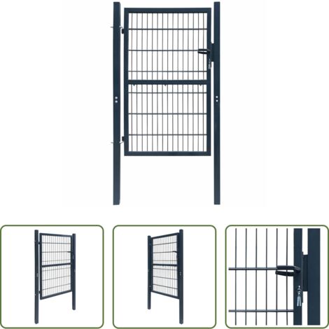 Recinzione -  Cancello per Recinzione 2D (Singolo) Grigio Antracite 100x140 cm