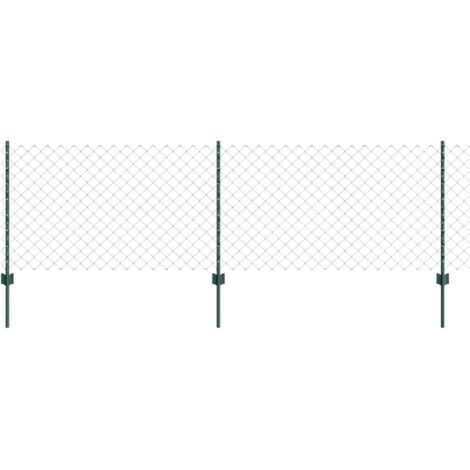 Recinzione con pali. Verde 0.8 x 25 m Acciaio vidaXL