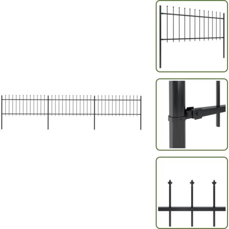 Recinzione con punte a lancia - vidaXL Recinzione da Giardino con Punta a Lancia in Acciaio 537x80 cm Nero - Recinzione per casa