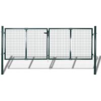Recinzione da Giardino 289x100 cm/306x150 cm Acciaio Verde