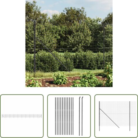 Recinzione da giardino -  Recinzione Metallica Antracite 1,4x25 m in Acciaio Zincato
