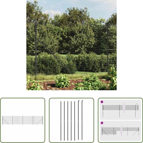 Recinzione da giardino - Recinzione Metallica con Flangia Antracite 1,6x10 m