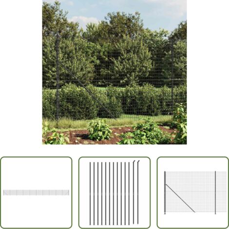 Recinzione da giardino -  Recinzione Metallica con Flangia Antracite 1,6x25 m