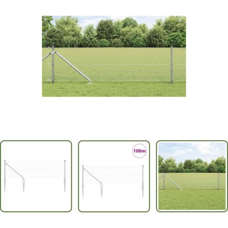 Recinzione esterna -  Palo della recinzione Argento 100 x 0,4 m (rete 16 x 16 mm)