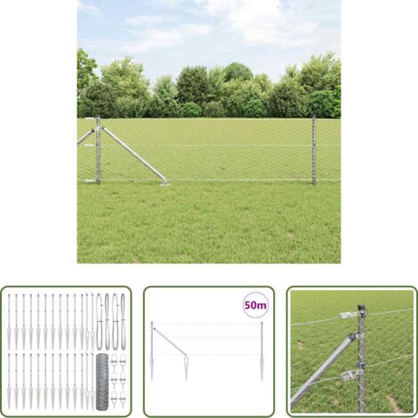 Recinzione esterna -  Palo della recinzione Argento 50 x 0,6 m (maglia 36 mm) Acciaio