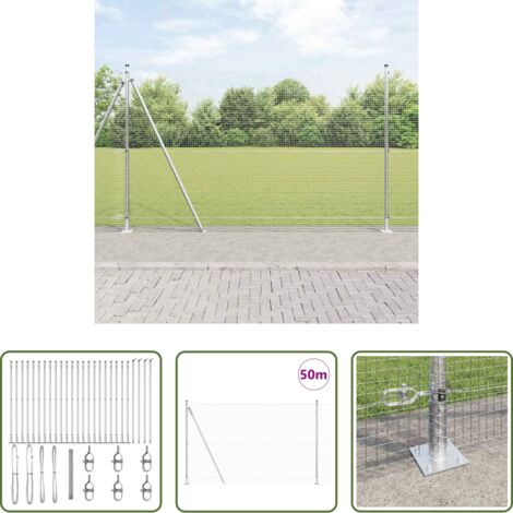 Recinzione esterna -  Palo della recinzione Argento 50 x 1,4 m (rete 19 x 19 mm)
