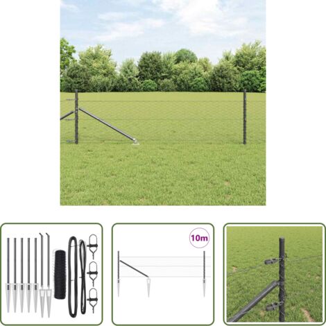 Recinzione esterna -  Palo della recinzione Grigio 10 x 0,5 m (rete da 36 mm)