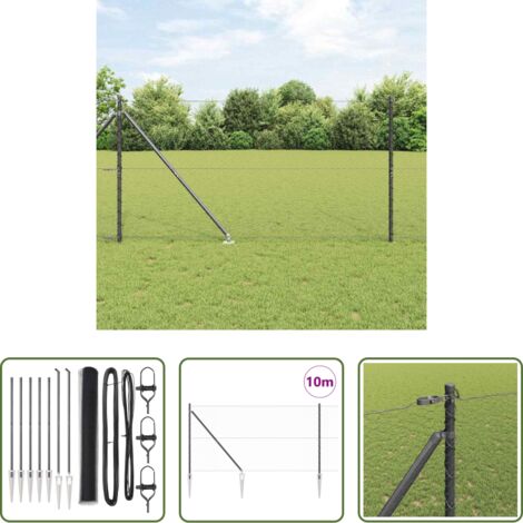 Recinzione esterna -  Palo della recinzione Grigio 10 x 1,4 m (rete da 25 mm)
