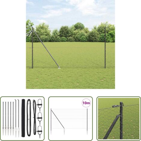 Recinzione esterna -  Palo della recinzione Grigio 10 x 1,5 m (maglia da 36 mm)