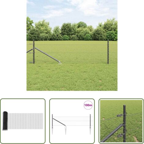 Recinzione esterna -  Palo della recinzione Grigio 100 x 0,4 m (rete da 25 mm)