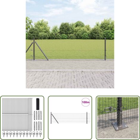Recinzione esterna -  Palo della recinzione Grigio 100 x 0,6 m (rete 19 x 19 mm)