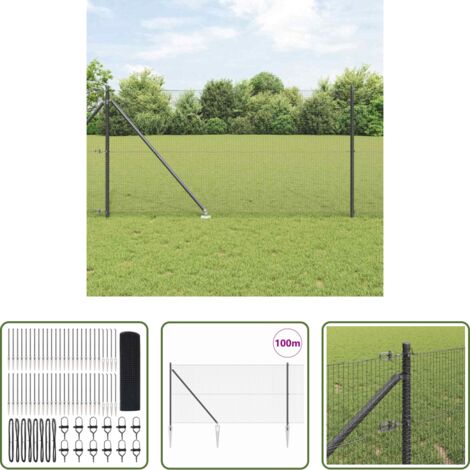 Recinzione esterna -  Palo della recinzione Grigio 100 x 1 m (maglia 16 x 16 mm)