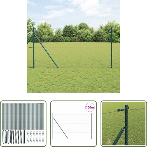 Recinzione esterna -  Palo della recinzione Grigio 100 x 1,2 m (rete 50 mm)