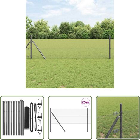 Recinzione esterna -  Palo della recinzione Grigio 25 x 0,6 m (rete da 13 mm)