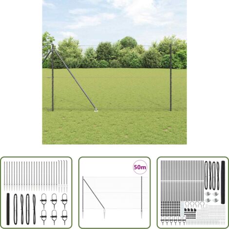 Recinzione esterna -  Palo della recinzione Grigio 50 x 1,5 m (maglia 36 mm)