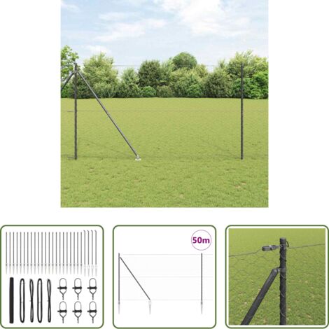 Recinzione esterna -  Palo della recinzione Grigio 50 x 1,5 m (maglia 50 mm)