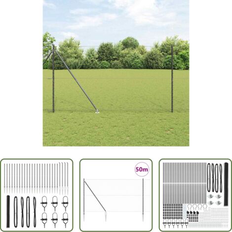 Recinzione esterna -  Palo della recinzione Grigio 50 x 1,5 m (maglia da 25 mm)