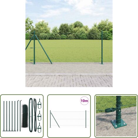 Recinzione esterna -  Palo della recinzione Verde 10 x 0,8 m (rete 36 mm)