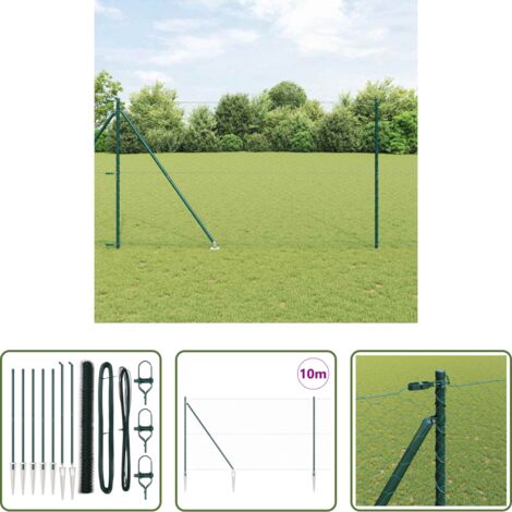 Recinzione esterna -  Palo della recinzione Verde 10 x 1,5 m (50 mm rete)