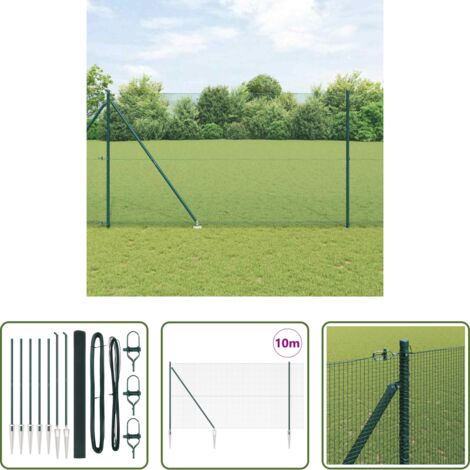 Recinzione esterna -  Palo della recinzione Verde 10 x 1,5 m (rete 12 x 12 mm)