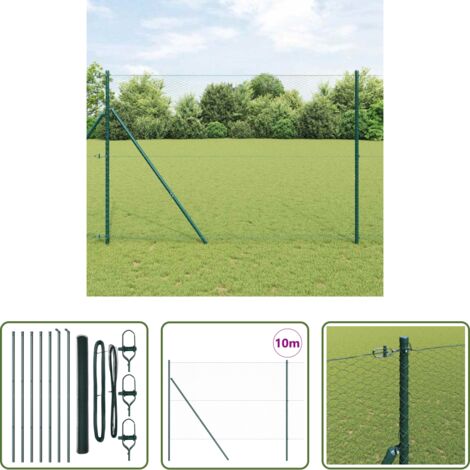 Recinzione esterna -  Palo della recinzione Verde 10 x 1,6 m (maglia da 25 mm)