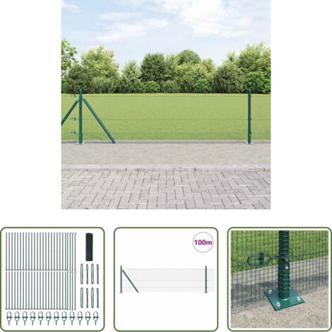 Recinzione esterna -  Palo della recinzione Verde 100 x 0,4 m (rete 12 x 12 mm)