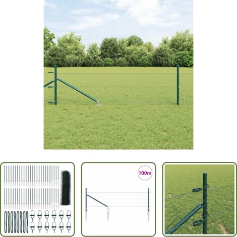 Recinzione esterna -  Palo della recinzione Verde 100 x 0,5 m (maglia 36 mm)