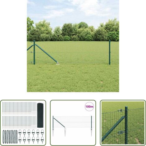 Recinzione esterna -  Palo della recinzione Verde 100 x 0,5 m (rete 25 x 25 mm)