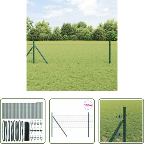 Recinzione esterna -  Palo della recinzione Verde 100 x 0,8 m (rete da 36 mm)