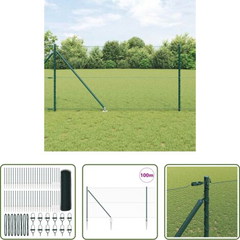 Recinzione esterna -  Palo della recinzione Verde 100 x 1 m (maglia 13 mm)