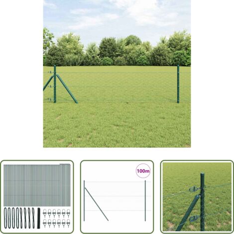Recinzione esterna -  Palo della recinzione Verde 100 x 1 m (maglie da 50 mm)