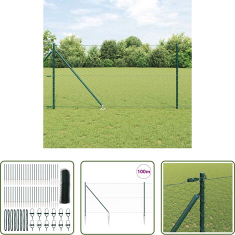 Recinzione esterna -  Palo della recinzione Verde 100 x 1 m (rete da 36 mm)
