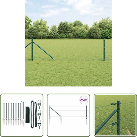 Recinzione esterna -  Palo della recinzione Verde 25 x 0,8 m (maglia 50 mm)