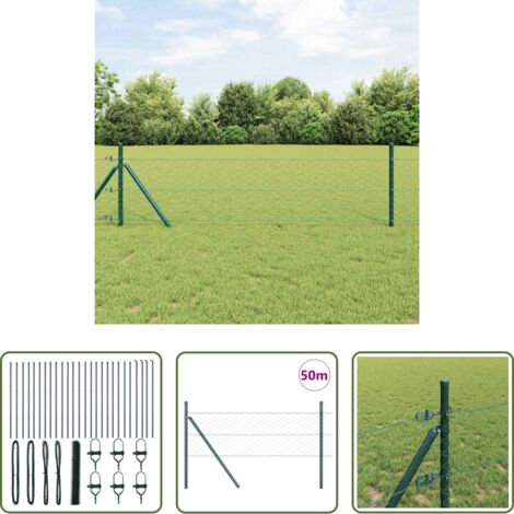 Recinzione esterna -  Palo della recinzione Verde 50 x 1 m (griglia 50 mm)