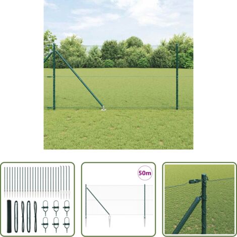 Recinzione esterna -  Palo della recinzione Verde 50 x 1,4 m (maglia 13 mm)