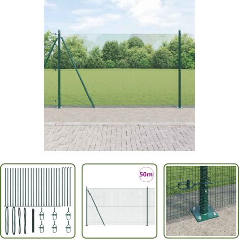 Recinzione esterna -  Palo della recinzione Verde 50 x 1,5 m (maglia 12 x 12 mm)