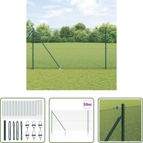 Recinzione esterna -  Palo della recinzione Verde 50 x 1,5 m (maglia 12 x 12 mm)