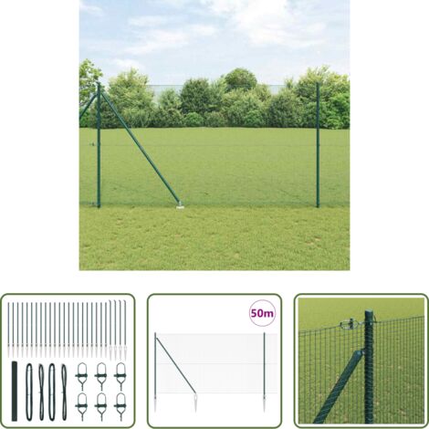 Recinzione esterna -  Palo della recinzione Verde 50 x 1,5 m (maglia 16 x 16 mm)