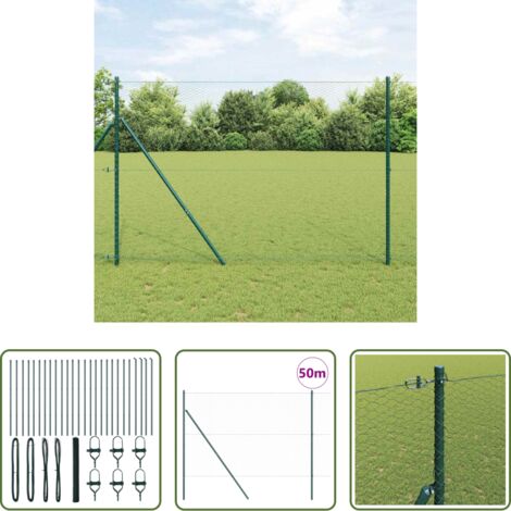 Recinzione esterna -  Palo della recinzione Verde 50 x 1,5 m (maglia da 25 mm)
